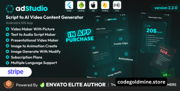 adStudio v2.2.0 – Script to Video Content Generator Android and iOS App